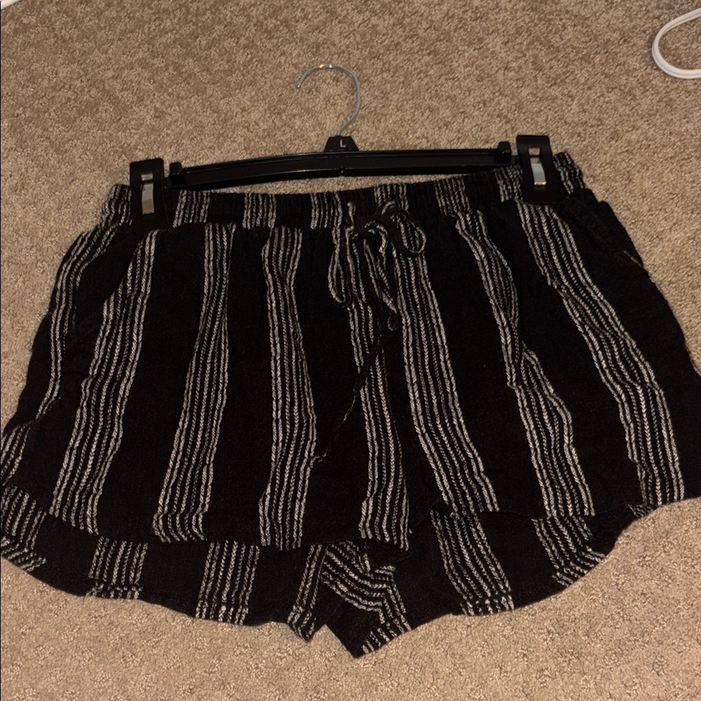 Universal Thread High Waist Black and White Striped Shorts
